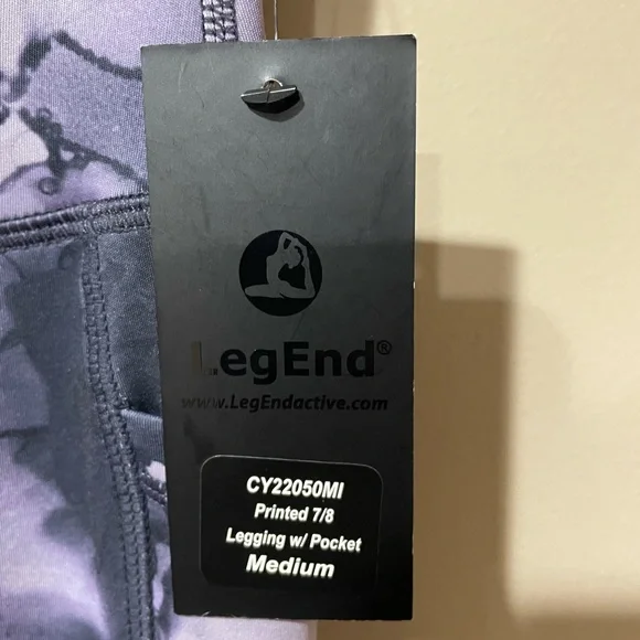 Leg End ladies high-waist leggings ~ NWT ~ Size Medium (7/8) ~ Black/purple - Picture 2 of 6